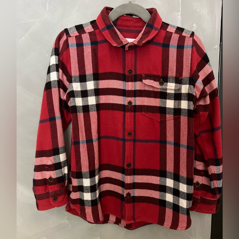 Burberry boys warm plaid shirt size 8y